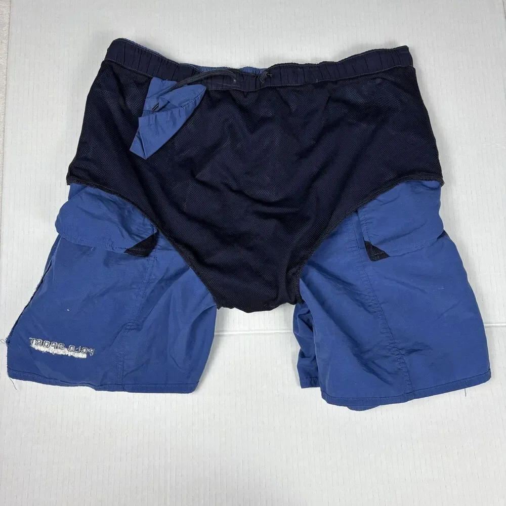 Y2K Polo Ralph Lauren Swim Trunks Spellout  L Blue 7 Inseam‎ Lined Sport Vintage